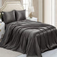 JuwenSilk 3pcs luxury satin silk Linens double bed sheet Bed set Satin bed line bed sheet solid Bed cover Bedspread pillowcase