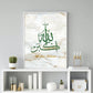 Caligrafia islâmica verde de mármore de ouro