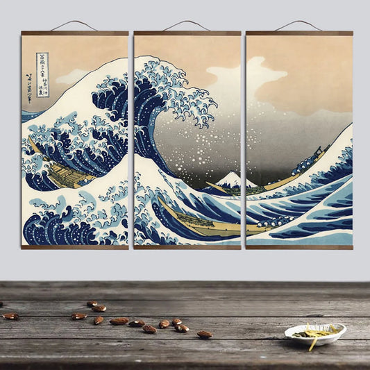 Carteles y estampados Pintura arte de pared estilo japonés ukiyo e kanagawa lienzo de surf pintura imágenes de pared para sala de estar