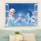 Cartoon Frozen Elsa Anna Princess 3d Window Wall Stickers for Girls Children Room Decoration Removable Kids Bedroom Poster Decal