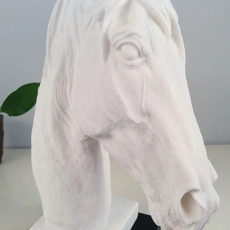 Estatua de cabeza de caballo abstracto de BUF-moderno, adornos de resina, accesorios de decoración del hogar, escultura de resina geométrica