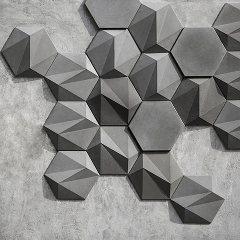 3D Geometric Concrete Wall Brick Silicone Mold Cement TV Background Wall Brick Mold hexagon plaster molds