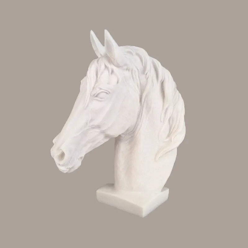 Estatua de cabeza de caballo abstracto de BUF-moderno, adornos de resina, accesorios de decoración del hogar, escultura de resina geométrica