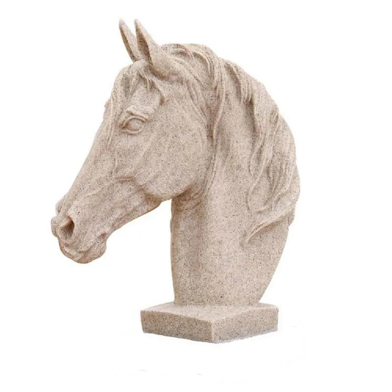 Estatua de cabeza de caballo abstracto de BUF-moderno, adornos de resina, accesorios de decoración del hogar, escultura de resina geométrica