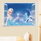 Cartoon Frozen Elsa Anna Princess 3d Window Wall Stickers for Girls Children Room Decoration Removable Kids Bedroom Poster Decal