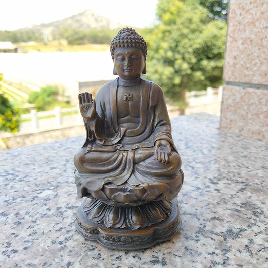 Pedra Buda estátua escultura decoração de casa grande resina feng shui meditação buda zen estatuetas quarto decoração de jardim de escritório