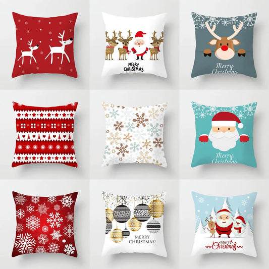 Christmas Pillow Case Cute Cartoon Santa Claus Elk Decorative Pillowcases Christmas Pillow Case Cover Christmas Pillow Case