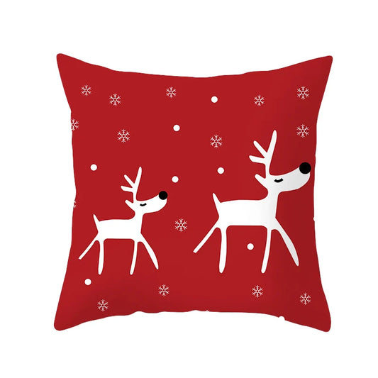 Christmas Cushion Cover Cartoon Santa Claus Elk Party Merry Christmas Decorative Pillowcase Christmas Pillow Case Cushion Cover