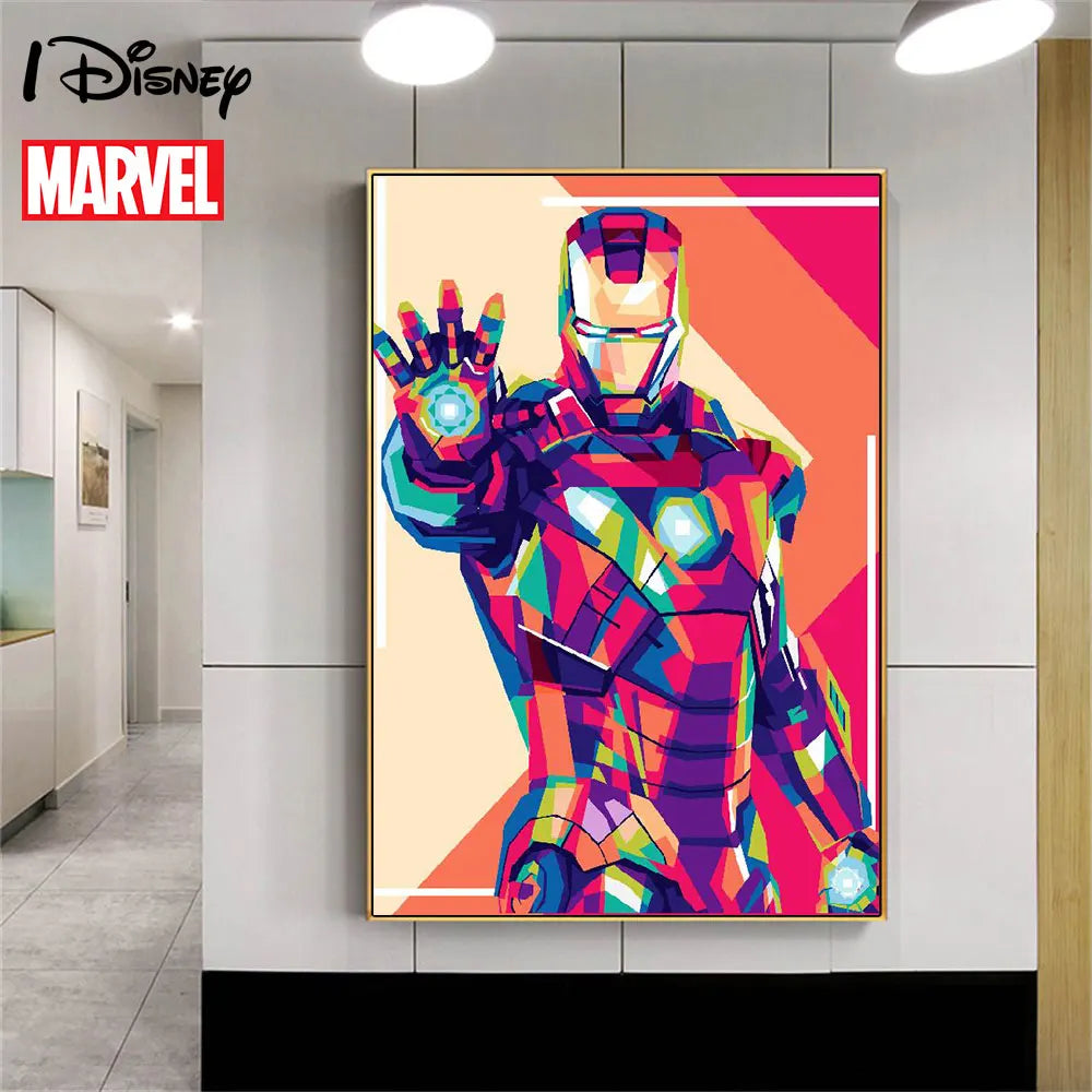 Marvel Iron Man Disney Anime The Avengers Poster Graffiti Art Painting Street Pop Art Canvas Se estampado en el arte de la pared Rala de niños