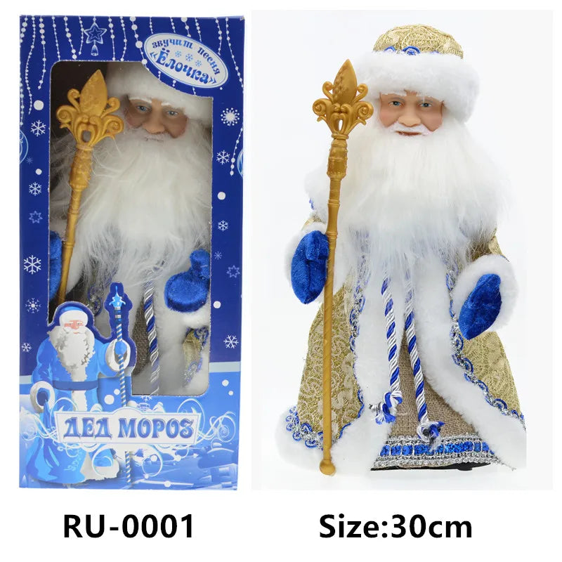 New Year 30cm Christmas Ornaments Santa Claus Figurine ,Electric Santa Claus Snow Maiden Musical Dancing For Home Decor Navidad