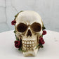 Vilead Rose Skull Statue Halloween Decoratie Resin Skelet Hoofd Crafts Animal Props Bar Ornament Teller Home Sculpture cadeau