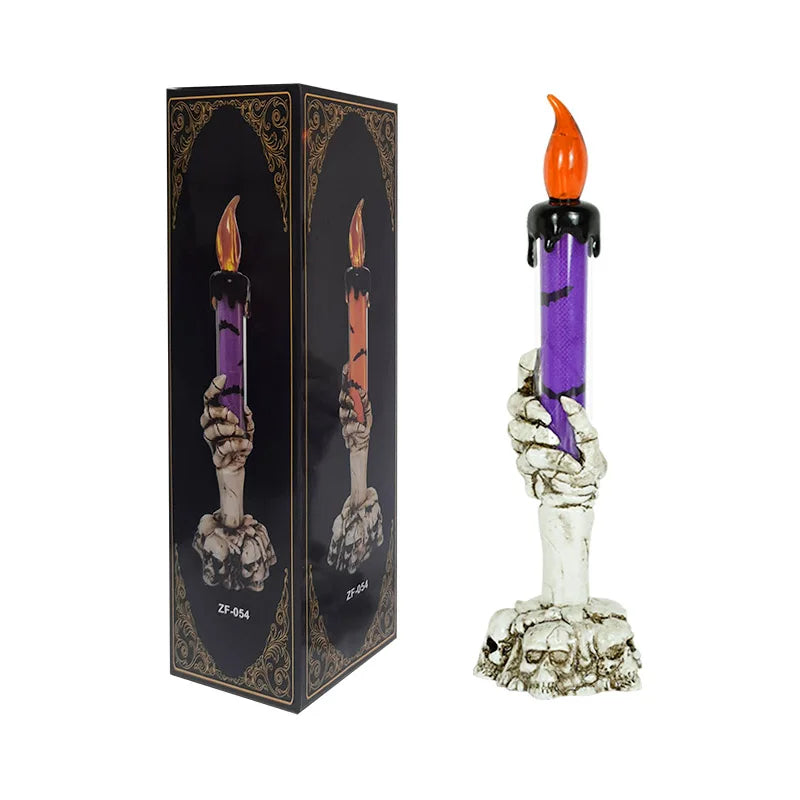 Halloween Led Candle Light Skeleton Ghost Hand Smoke-free Light Horror Props Halloween Party Decoration Supplies Kids Toy Gift