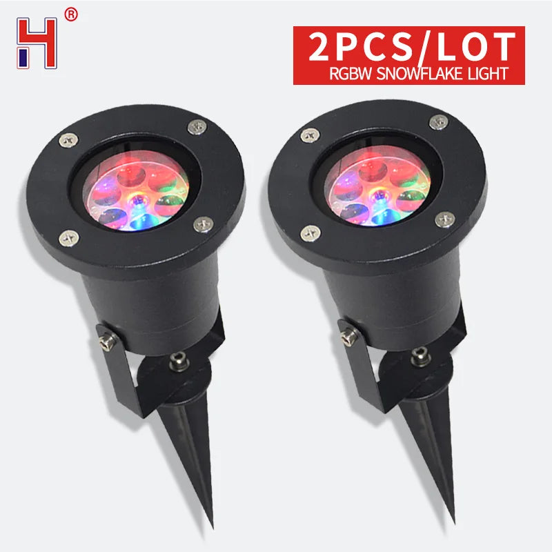 Snow Laser Projector Lamps Snowflake Led Stage Light For Christmas New Year Party Light Garden Lamp (2Pcs/Lot)