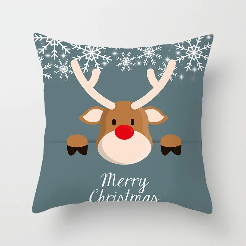 Christmas Pillow Case Cute Cartoon Santa Claus Elk Decorative Pillowcases Christmas Pillow Case Cover Christmas Pillow Case