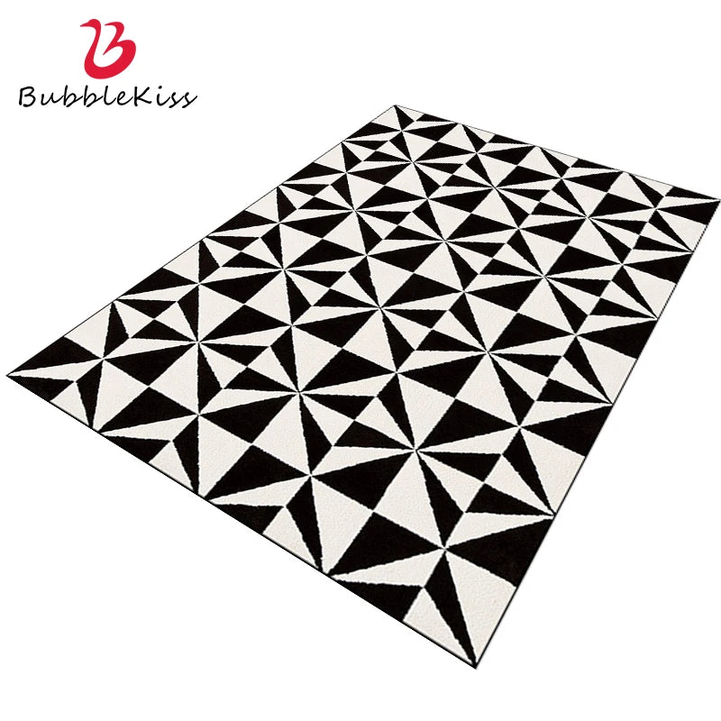 Ilusão de óptica de beijo de bolha tapetes para sala de estar abstrato abstrato foot pad almofada branca preta 3d decoração de decoração de arte tapete