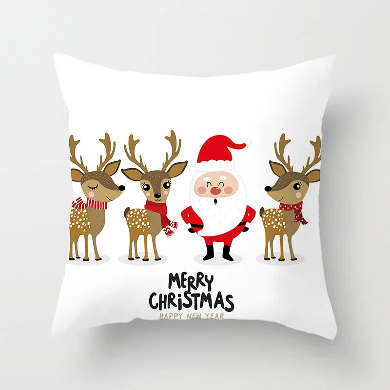 Christmas Pillow Case Cute Cartoon Santa Claus Elk Decorative Pillowcases Christmas Pillow Case Cover Christmas Pillow Case