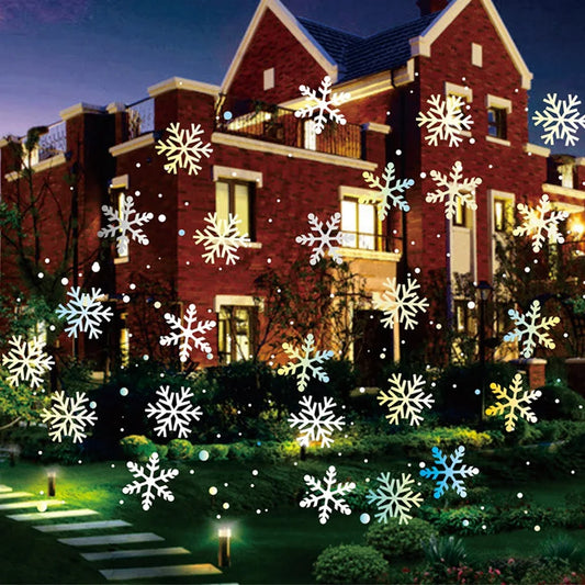 Snowfall LED Light Projector Christmas Laser Projector Light Outdoor White Snowflake Landscape Spotlight for Patio Garden Decor