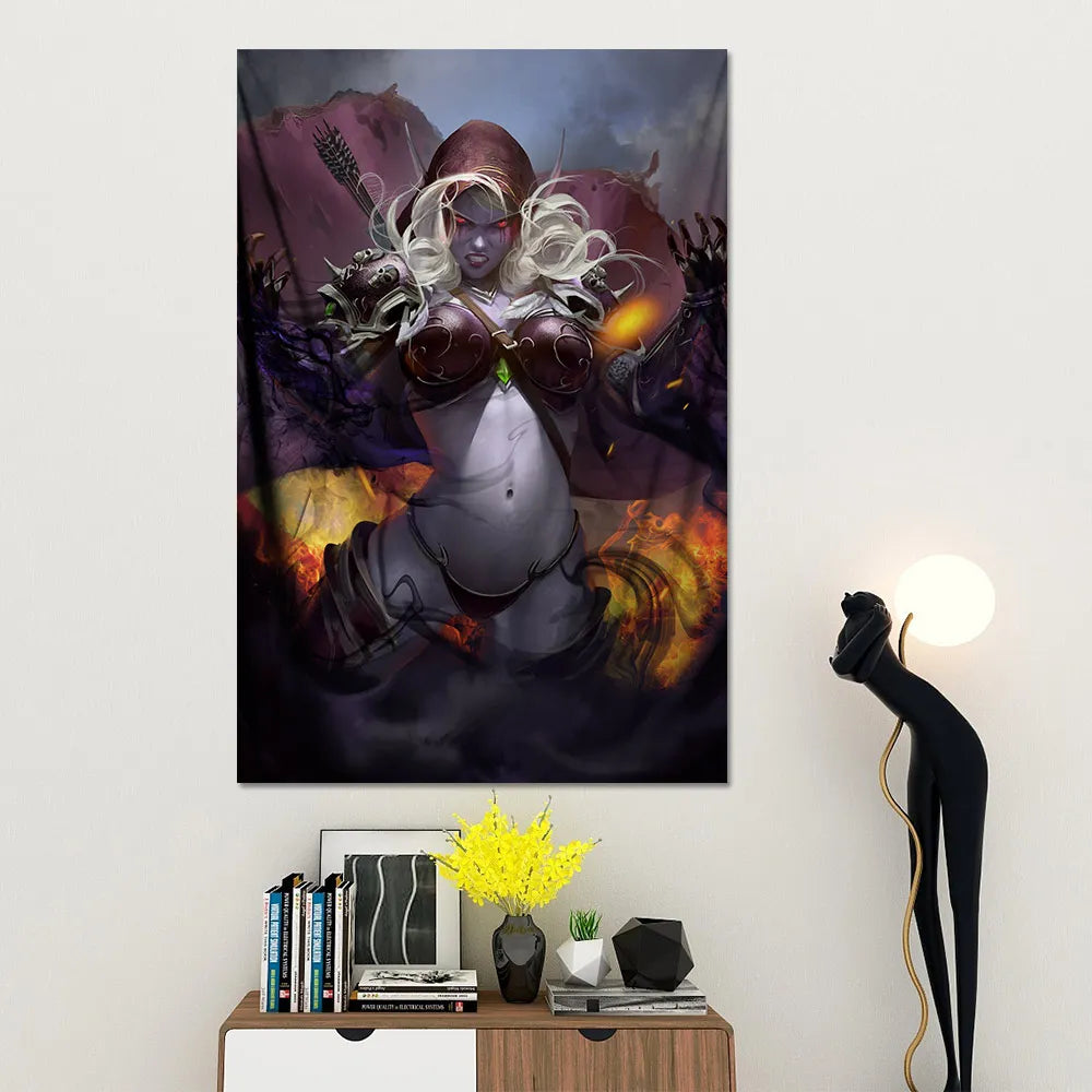 World of Warcrafts Sylvanas HD Juego de juego Póster Pintitud decorativa Sala de estar dormitorio Adulto Arte de pared de gran tamaño Arte