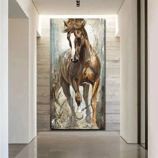 Animal Horse abstraktes Bild Poster Leinwand Malerei Lebendzimmer Wandkunst Wandbilddekoration Wandbild für moderne Wohnkultur Cuadros