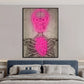 Abstract Pink Neon Skeleton Heart Painting Poster HD Stampa su tela di pittura da parete Art Picture per soggiorno Decorazione per la casa