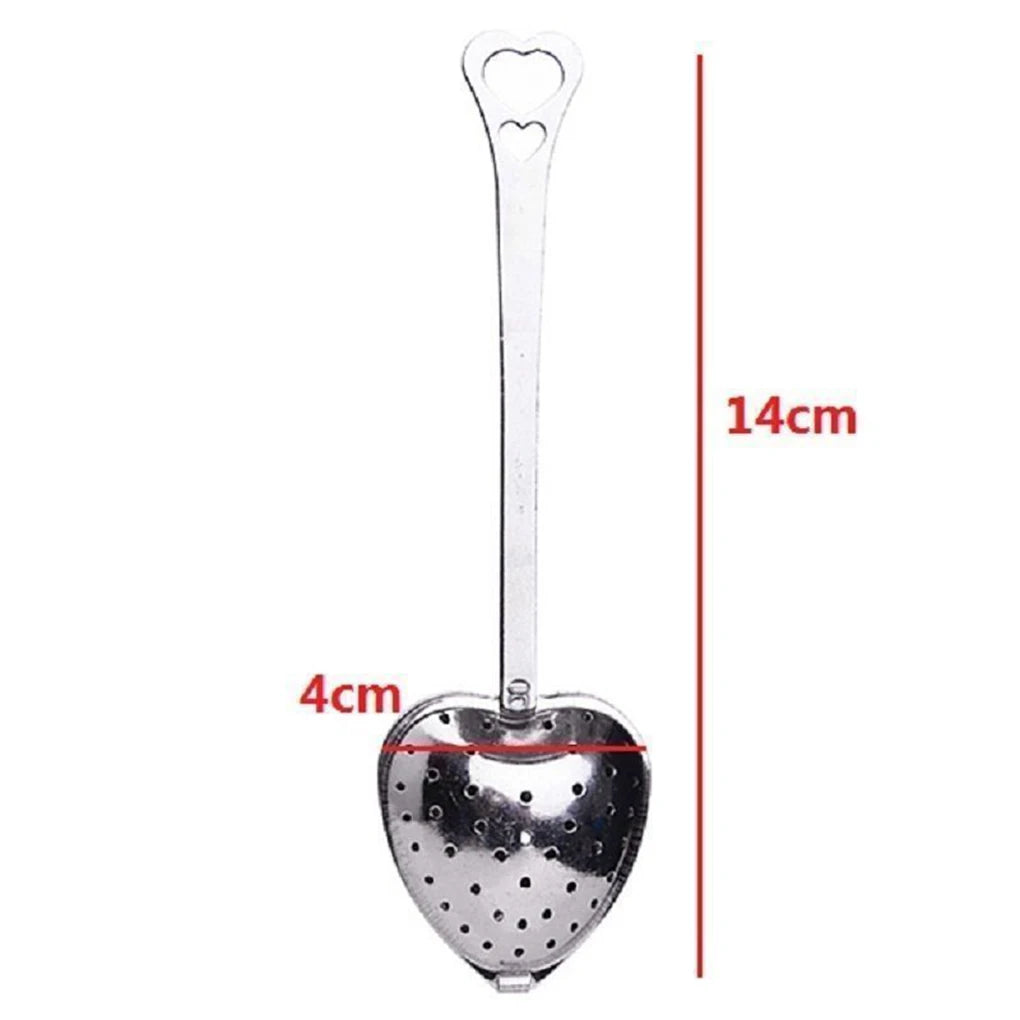 Tè riutilizzabile Infuser a forma di cuore inossidabile in acciaio inossidabile bloccante filtro da tè stagitazione mesh mesh sfera di tè a base di spezia