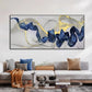 Nordic Golden Luxury Canvas Painting Blue Ribbon Abstract Posters and Prints Wall Art Pictures for Living Room Home Decoration