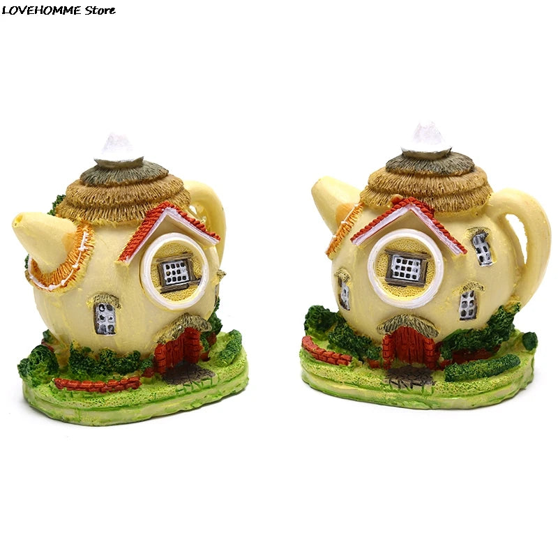 Teekannenhaus Mini Fairy Garden Micro Moos Landschaft DIY -Figuren für Wohnkultur