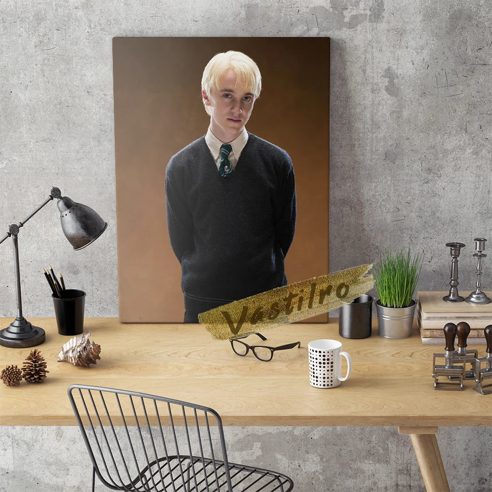 Pôster de Draco Malfoy, Arte da parede de personagens de filmes, imagem de parede de menino bonito, Thomas Felton Pap papel de arte, fãs colecionam