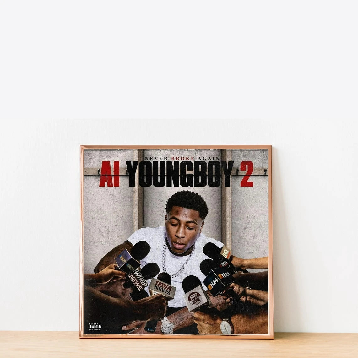 AI Youngboy 2 Youngboy nunca Broke Again Music Álbum Canvas Rap Rap Star Pop Singer Pintura de pared Decoración de arte (sin marco)