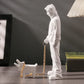 The Man Leading Dog Sculpture Banksy Statue Street Modern Pop Art Living Room Shelf Office Home Bar Decoration Collections Gift