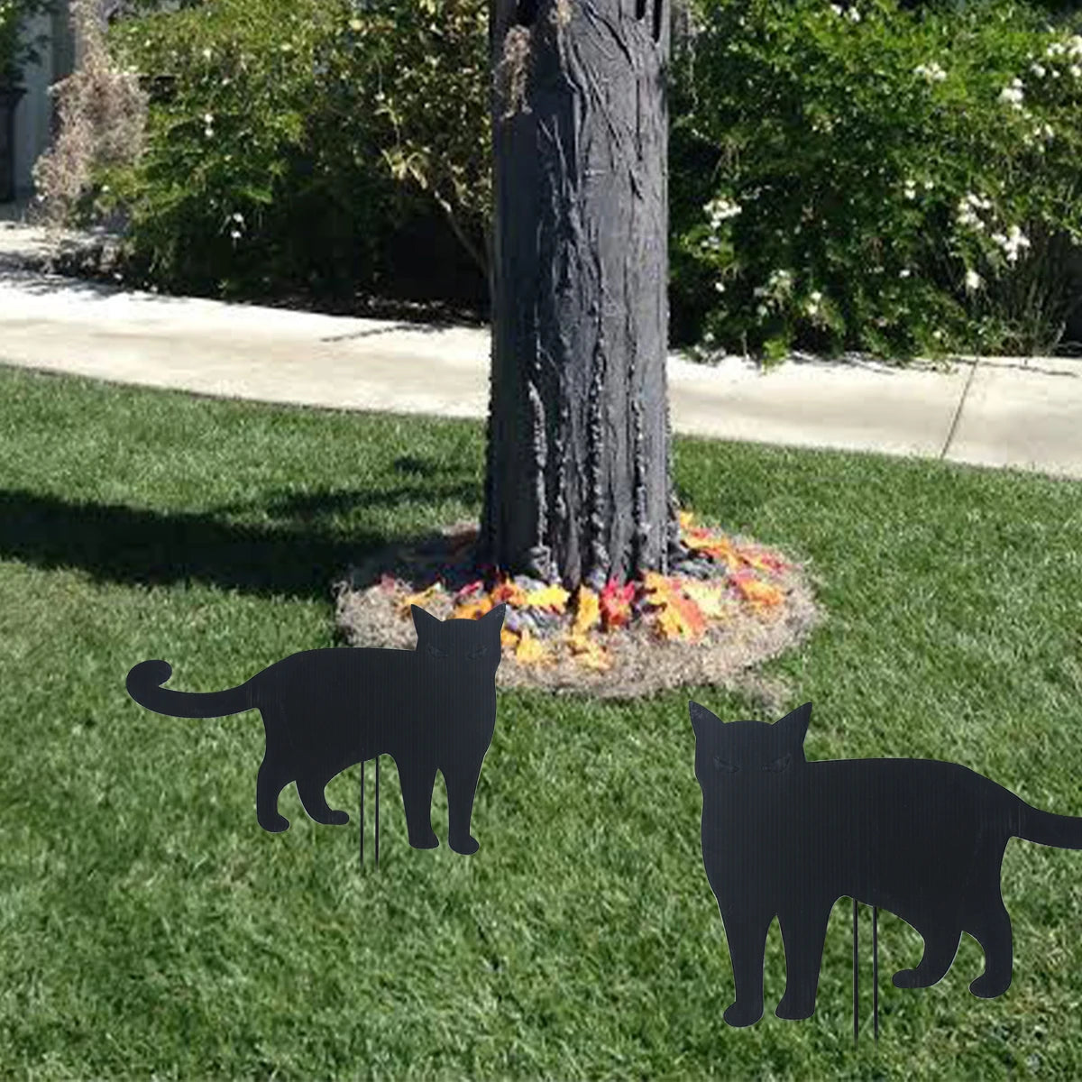 Halloween Yard Signs Stakes Outdoor Decorations Black Cat Lawn Decorations Signs For Garden Yard Scary Halloween Outdoor Decor