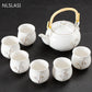 7 PCs/Set exquisite Keramik -Tee -Sets handgefertigte Kessel Tee Tassen Porzellan Teekanne Chinesische Teebärsebereiche Tee -Zeremonie Set