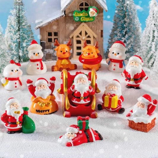 Cute Snowman Santa Claus Ornament Christmas Decoration Desktop Ornament Xmas 2025 Gift for Kids Micro Landscape Decor