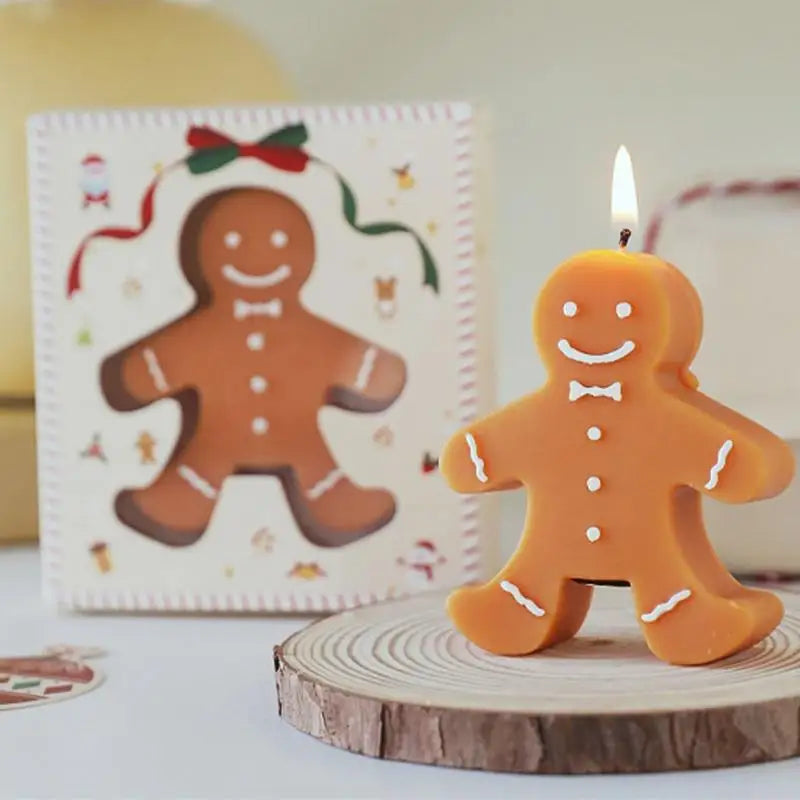 Gingerbread Man Candle Scented Decorative Biscuit Man Holiday Candle Christmas Candles For Home Scented Gingerbread Christmas