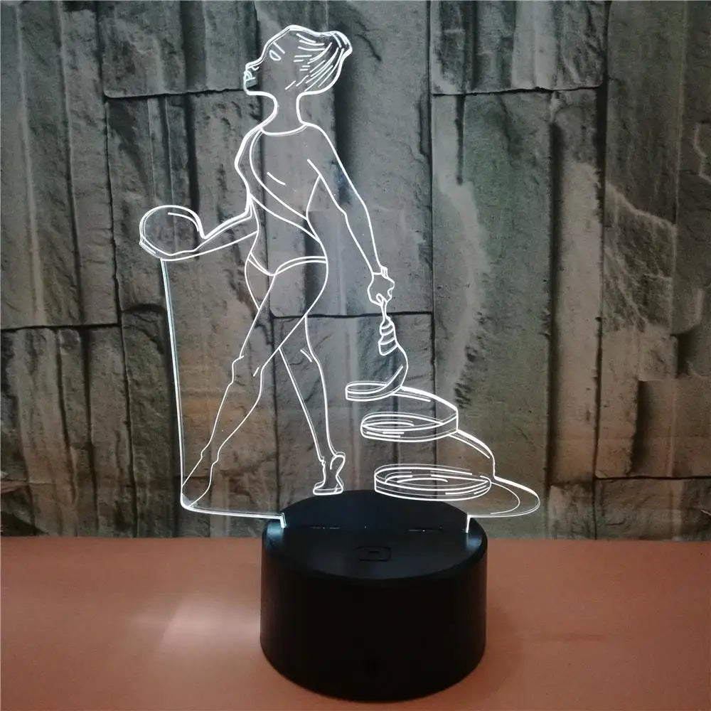 Nighdn Gymnastic Figure Led Night Light for Children USB Lamp Bedside Table Room Decor Christtmas Birthday Gift for Girlfriend