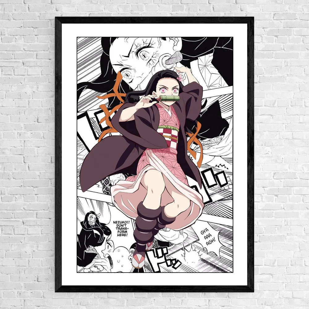 Set of 6 Comic Wall Art Poster Japanese Manga Demon Slayer Canvas Painting Print Canvas Picture for Home Wall Decor Cuadros
