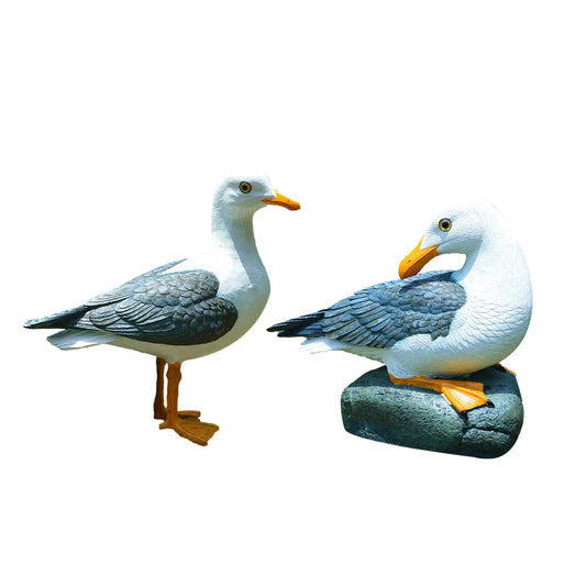 Seagull Statute Sea Bird Sculpture Ornaments Resin Decorations