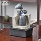 Fuente de agua de mesa de rocas apiladas con luz LED, Feng Shui Zen Intervele Waterfall Fountain para decoración de la oficina en el hogar tamaño de escritorio