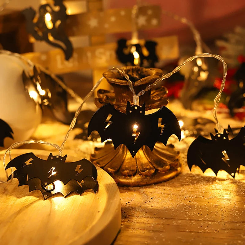 1.5M Bat Crow Halloween LED Lights Halloween decoration for home Wall Hanging String Lights Battery Operated Halloween Party