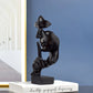 Pensador Estátua Escultura Silencie é estatuetas de ouro resina retro decoração de casa para estudo Office Living Room Abstract Face Ornamentos