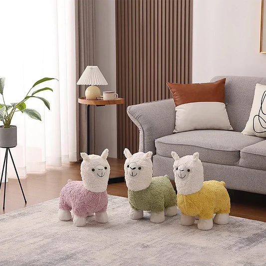 Seat Practical Cartoon Leisure Mobile Living Room Alpaca Shoe Changing Stools Stool Creative Animal Bench Children Furniture