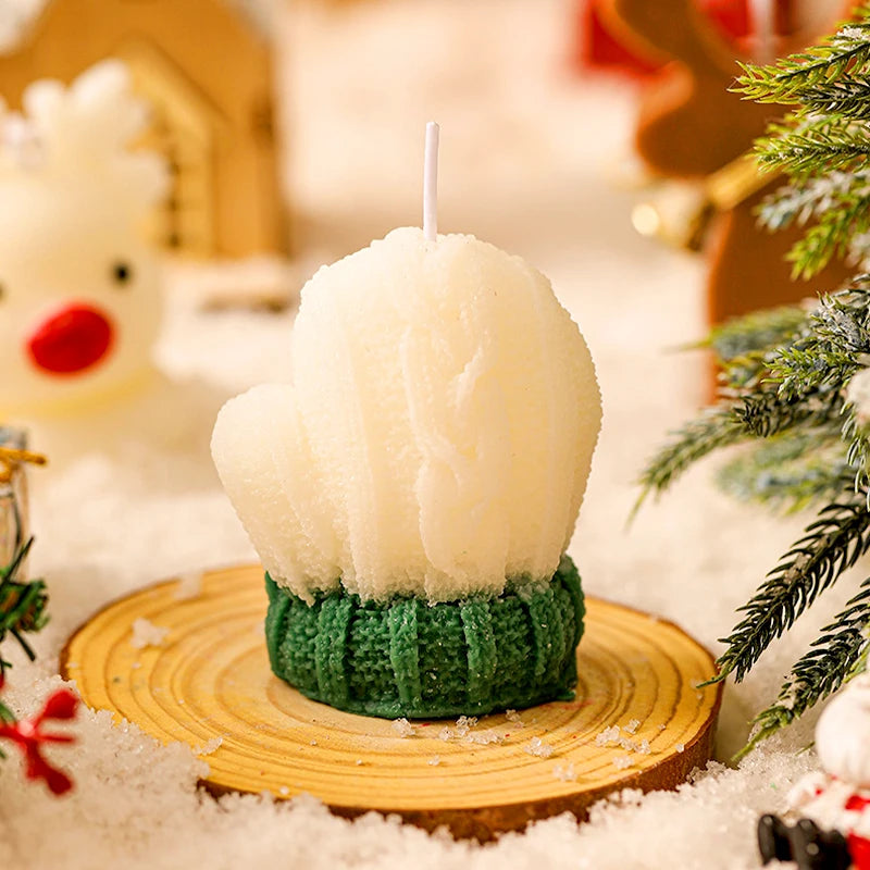 Christmas 3d Gloves Shape Candle Handmade Scented Candle Home Decor Aromatherapy Soy Wax Candle New Year Navidad Party Decor