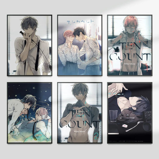 10 Count Japanese Anime Art Print Poster Manga Character Cartoon Role Canvas Painting Yaoi Wall Picture Decor