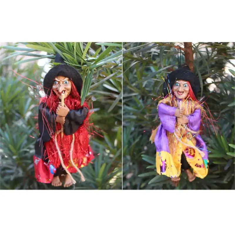 Halloween Ghost Witch Doll Horror Scary Hanging Decoration Ghost Flying Witch Pendant Halloween DIY Party Ornaments Decorations