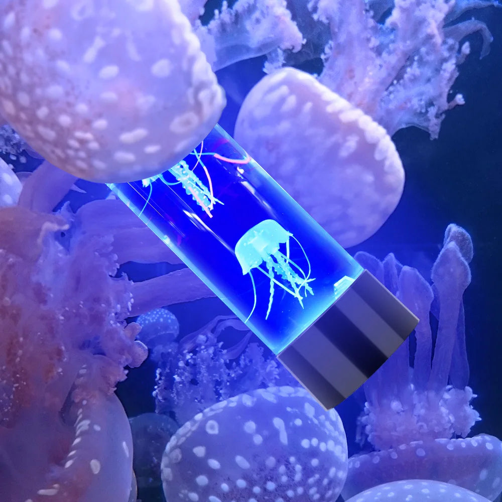 Simulación LED Jellyfish Lámpara de la cama Bundside Luz ambiental USB/Batería Noche de carga Regalo 2022 Nuevo decoración de escritorio