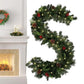 Artificial Christmas Garland with Pinecones Red Berries Christmas Wreaths for Xmas Party Fireplaces Stairs Christmas Wreath