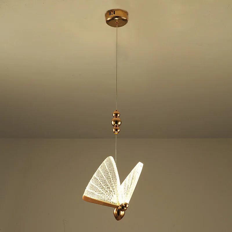 Nordic Creative Butterfly Pendant Light Kitchen Fixture Dining Room Bedroom Hanging Lamp Coffee Decoration Restaurant Lustre