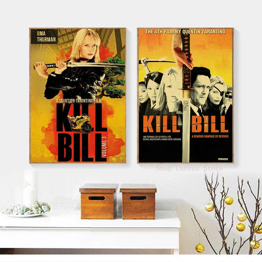 Película de ficción clásica vintage Kill Kill Bill Canvas Poster Imagen de arte de pared impresa para sala de estar Decoración del hogar Estética