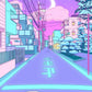 80S Neon City Street Vaporwave Canvas Póster de la calle coreana Anime Pintura decorativa Arte de pared estampados para la habitación Kawaii Decoración de la habitación