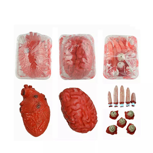 Halloween Decoration Fake Bloody Heart Prop Rubber Organs Squishies Human Size Torso Prop Halloween Bloody Body Parts